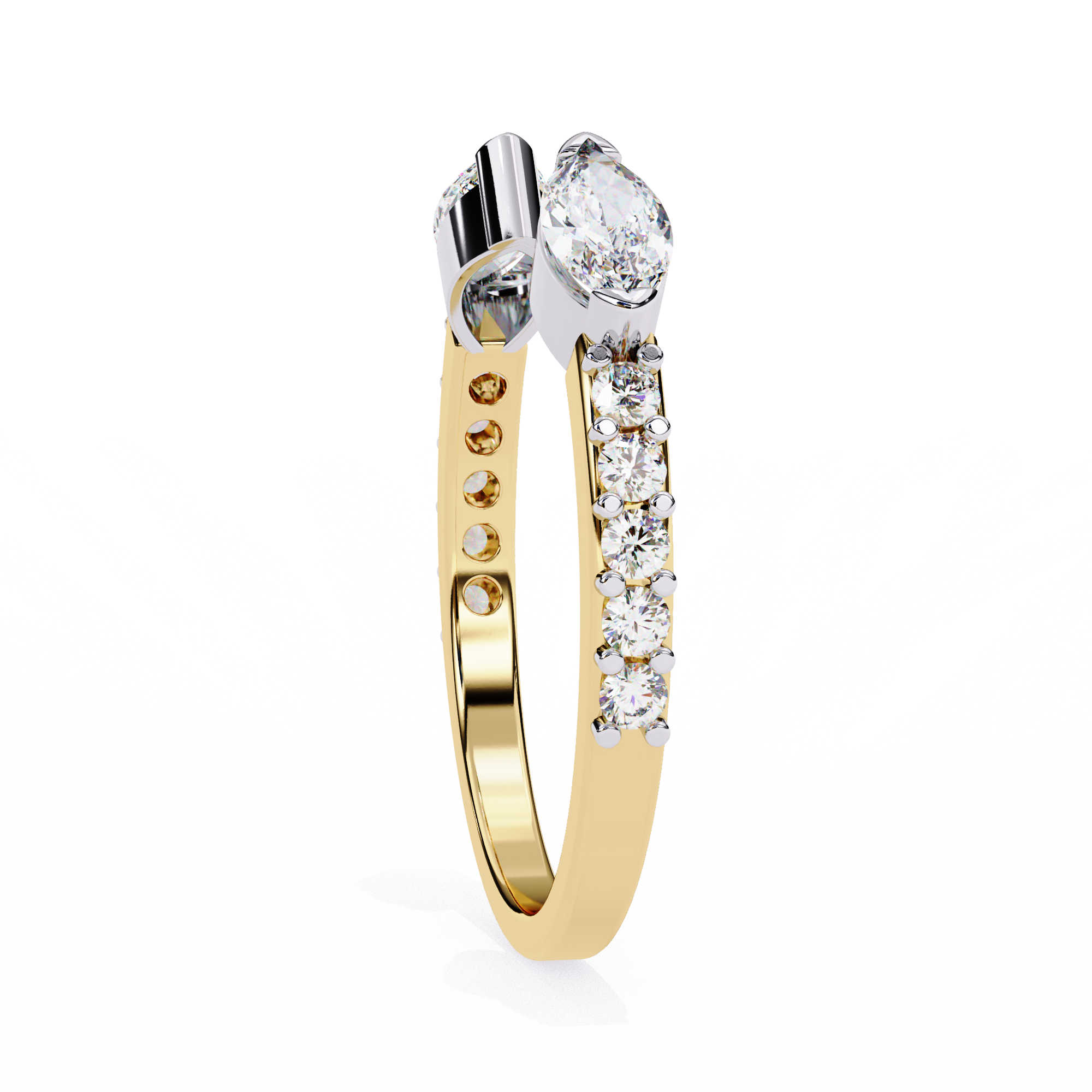 Solitairekart 0.47ct 14K Gold Studded Natural Diamond Marquise Shape Ring-HI Color, VS-SI Clarity